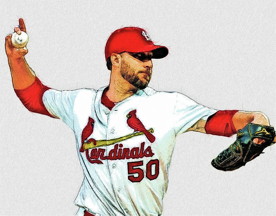 Adam Wainwright - RH Starting P - St. Louis Cardinals Digital Art by Bob Smerecki