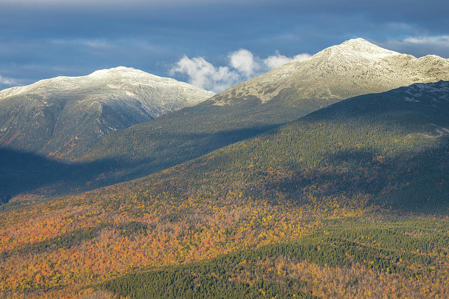Adams Jefferson Autumn Snow Photograph by White Mountain Images