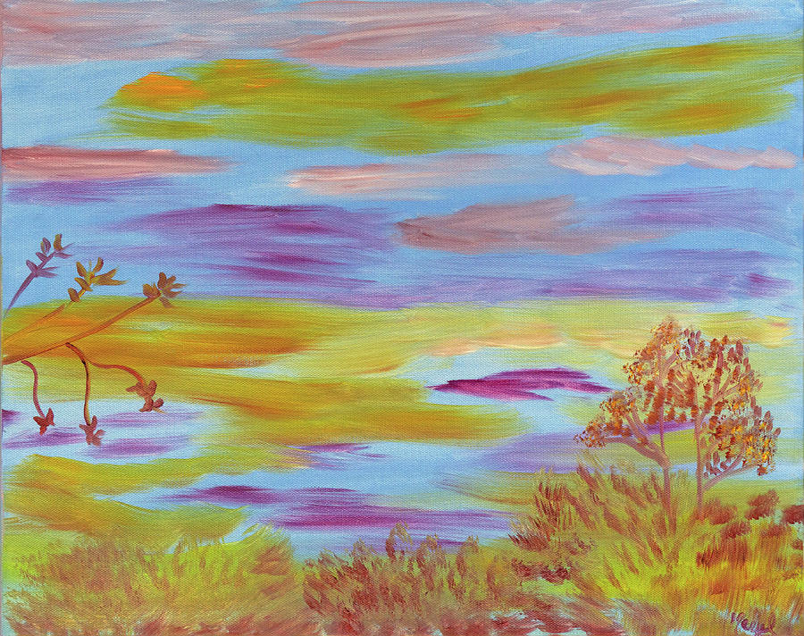 Adams Sunset Painting by Meryl Goudey