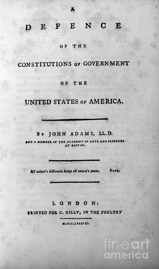 Adams - Title Page, 1787 Photograph by Granger Adams - Title Page, 1787 Photograph by Granger