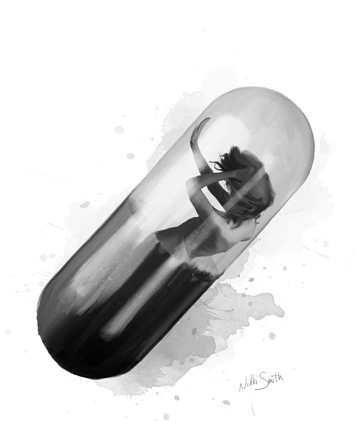 Addicted to You in Black and White Digital Art by Nikki Marie Smith