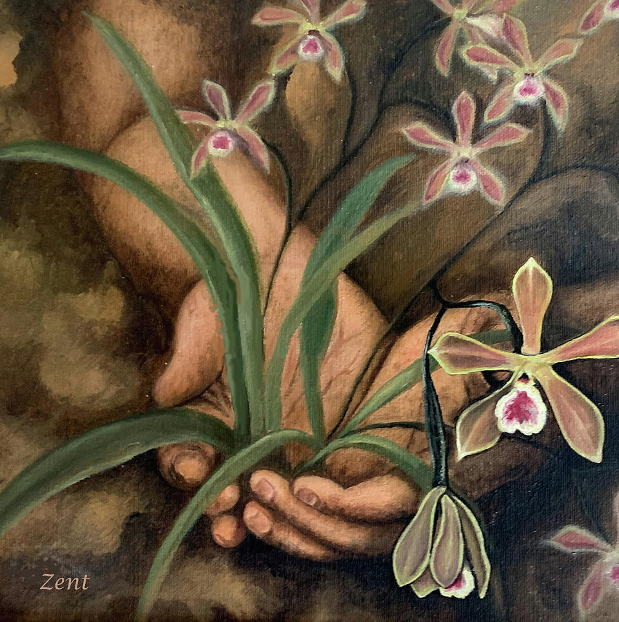 Addies Wild Orchid Painting by June Pauline Zent