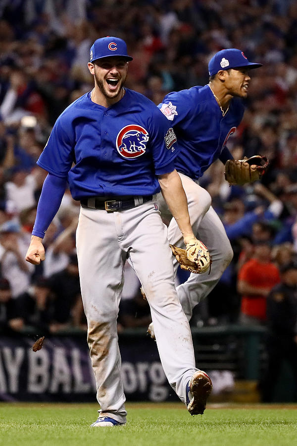 Addison Russell and Kris Bryant Photograph by Ezra Shaw