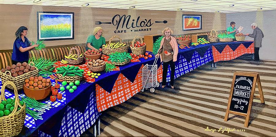 Adela at Farmers Market Painting by George Lightfoot