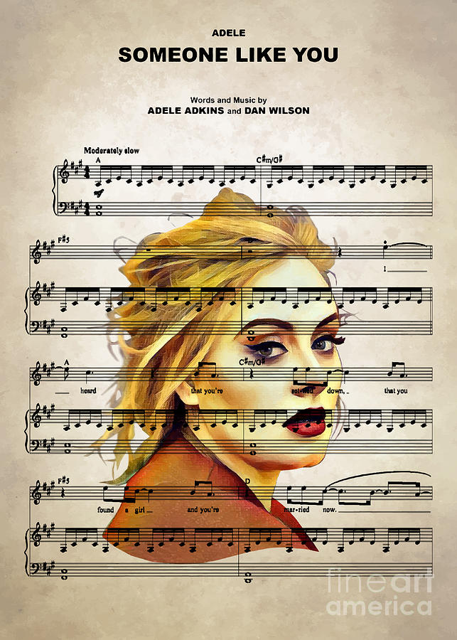 Adele Digital Art - Adele - Someone Like You by Bo Kev