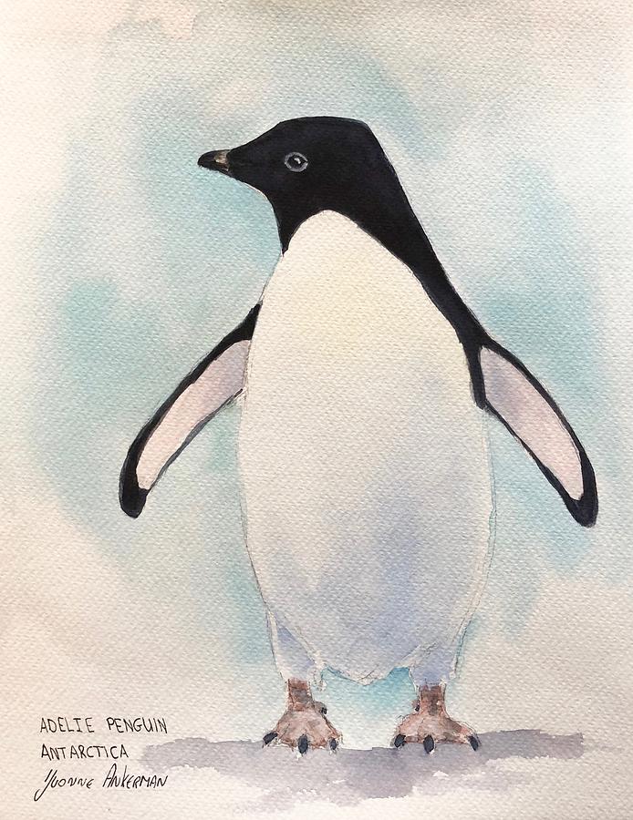 Adelie penguin Painting by Yvonne Ankerman