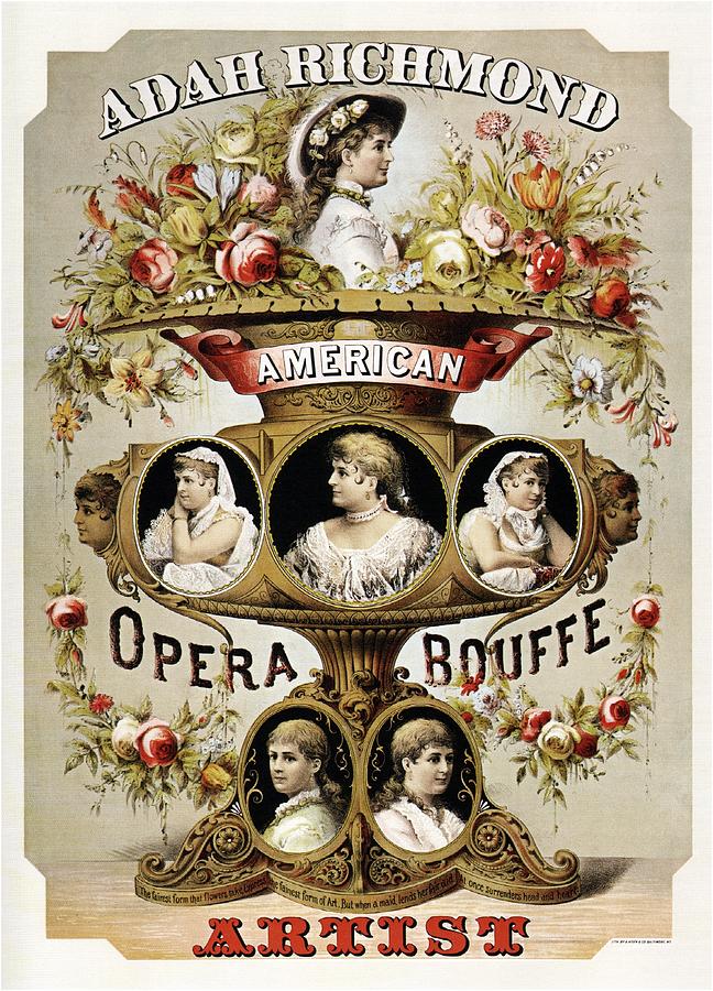 Adha Richmont - American Opera Bouffe - Art Nouveau Vintage Advertising Poster Digital Art by Studio Grafiikka