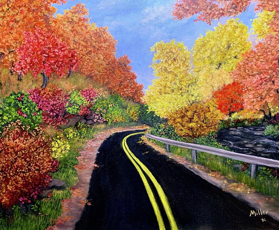 Adirondack Country Road Painting by Peggy Miller