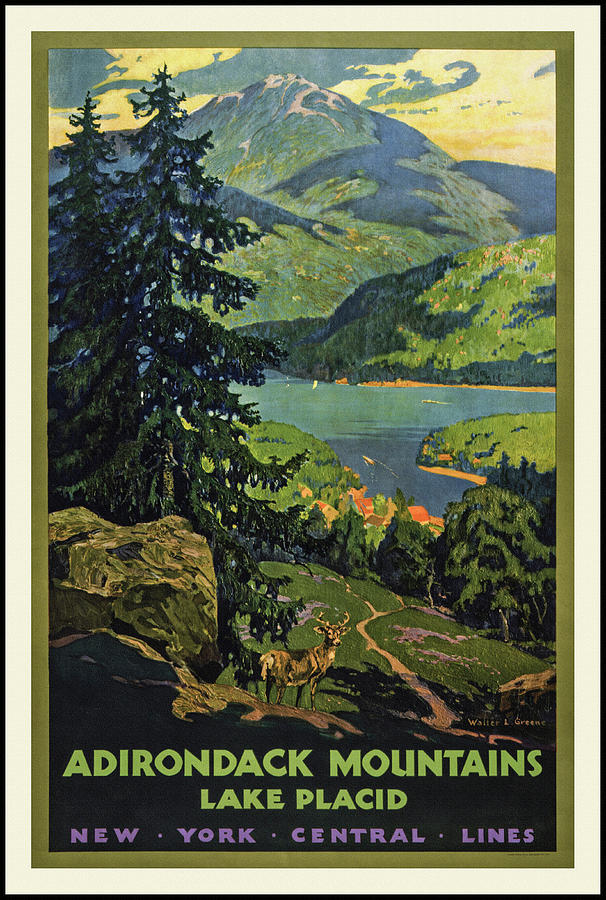 Adirondack Mountains Lake Placid Vintage Travel Poster  Photograph by Carol Japp