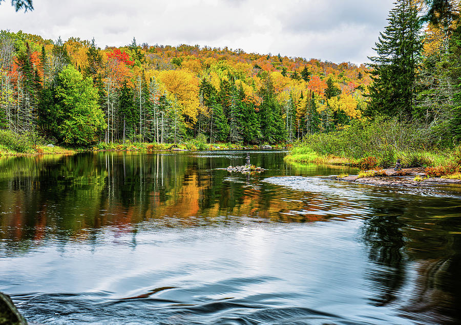 Adirondacks Autumn at Buttermilk Falls 7 Photograph by Ron Long Ltd Photography