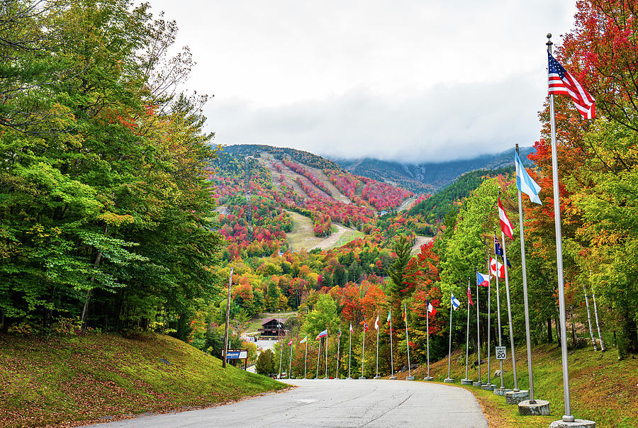 Adirondacks Autumn at Whiteface Ski Area Photograph by Ron Long Ltd Photography