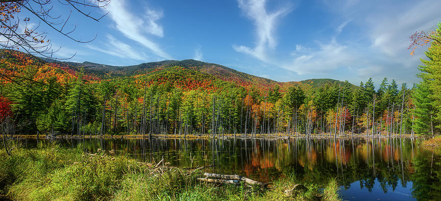 Adirondacks Autumn at Wilmington Notch Lake Photograph by Ron Long Ltd Photography