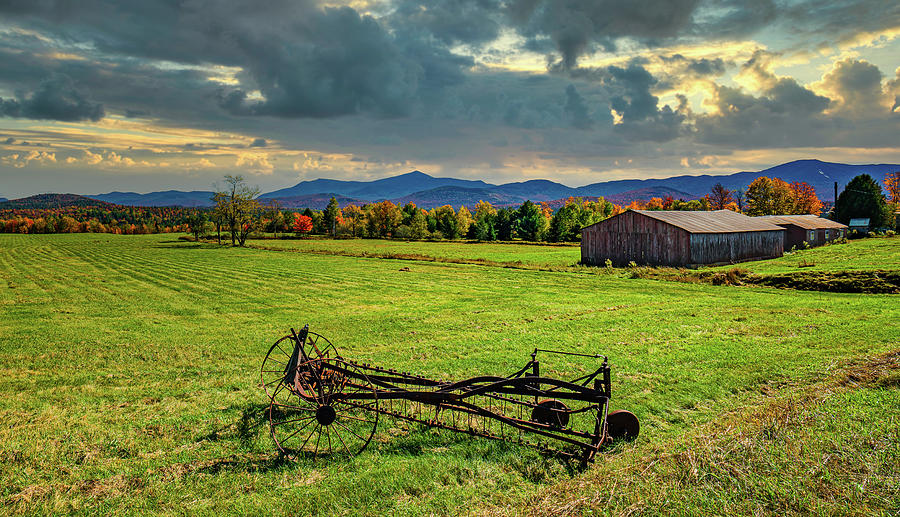 Adirondacks Farm in Autumn Colors Photograph by Ron Long Ltd Photography