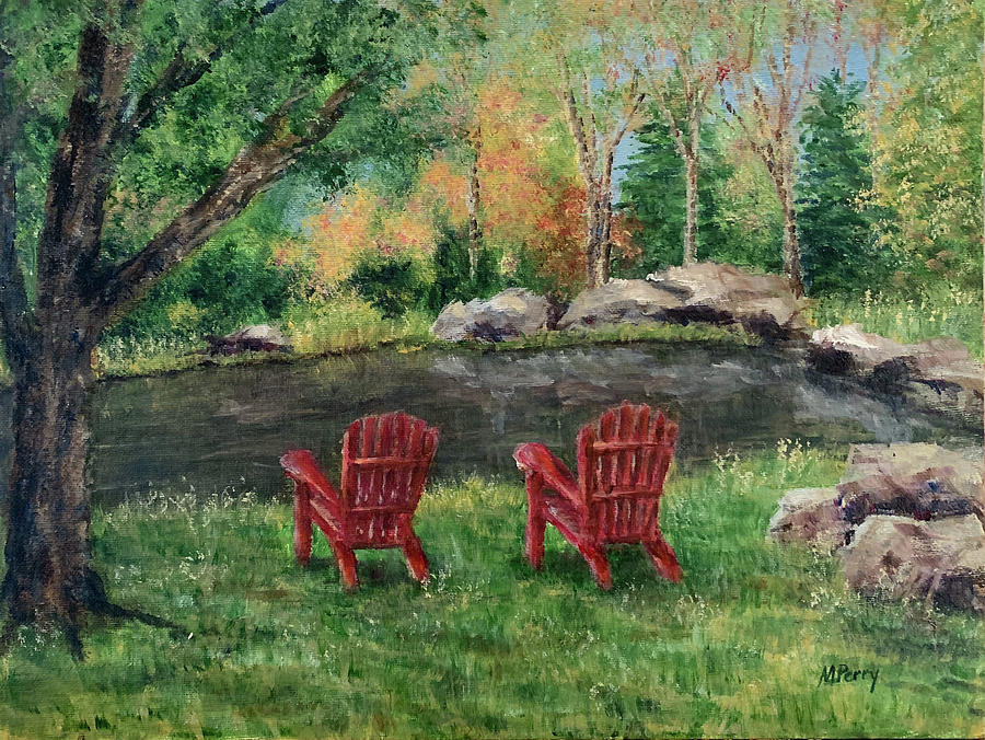 Adirondacks Painting by Margie Perry