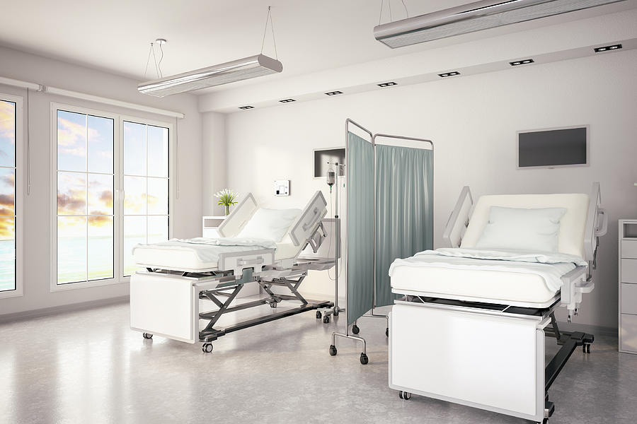 Adjustable Patient Beds in Hospital Room Photograph by Asbe