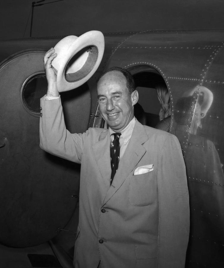 Adlai Stevenson Tipping His Hat  - 1952 Photograph by War Is Hell Store
