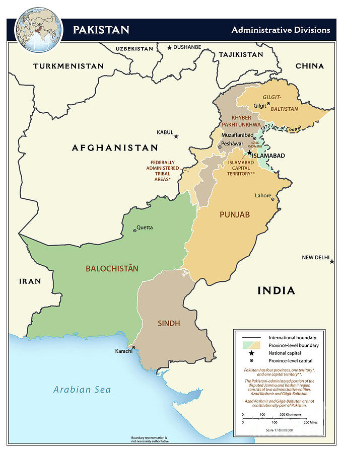 Administrative Map Of Pakistan, 2010 Drawing by Granger - Pixels