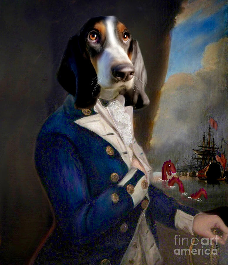 Admiral Basset Digital Art by Zelda Tessadori