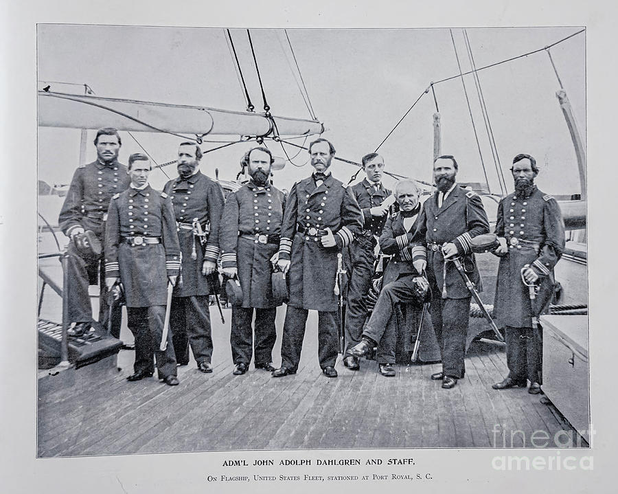ADMIRAL JOHN ADOLPH DAHLGREN AND STAFF r2 Photograph by Historic illustrations