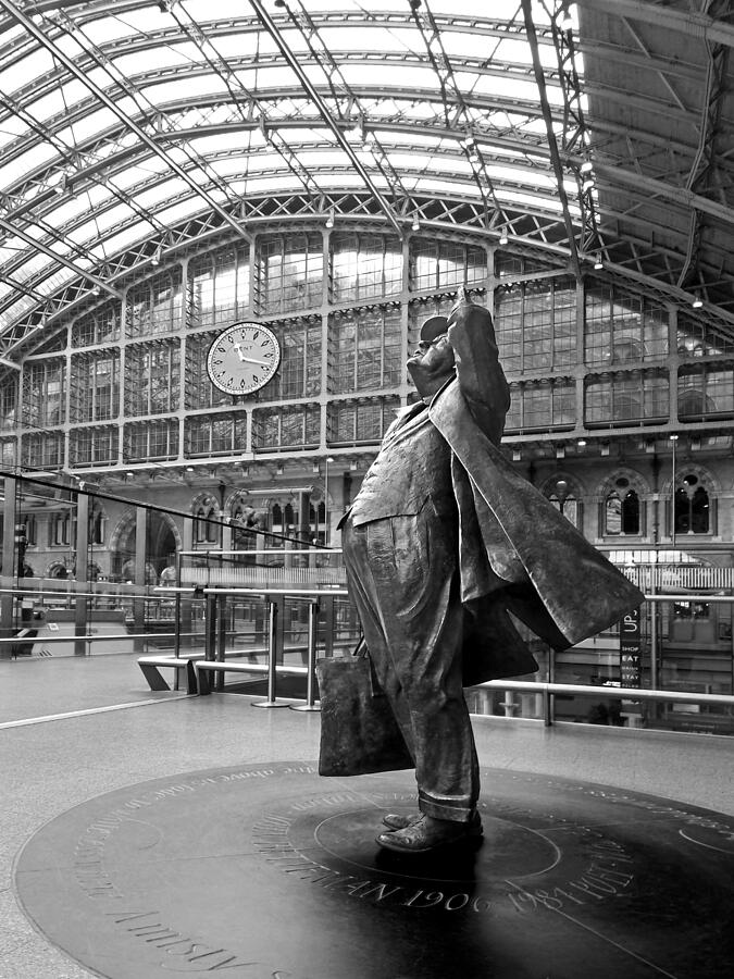 London Photograph - Admiration - Sir John Betjeman at St Pancras Station London by Gill Billington