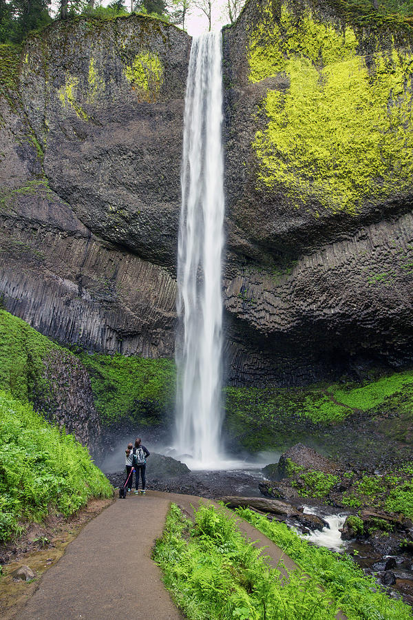 Admiring Latourell Falls by Harold Carlson Admiring Latourell Falls by Harold Carlson