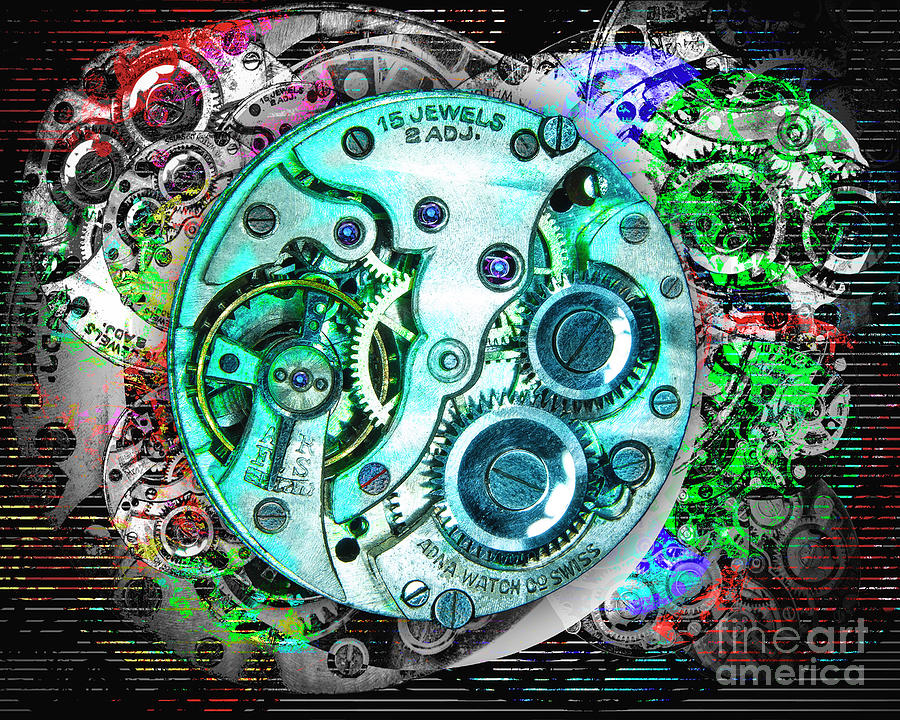 Adna Watch Co - 15 Jewel 2 Adj. Digital Art by Anthony Ellis