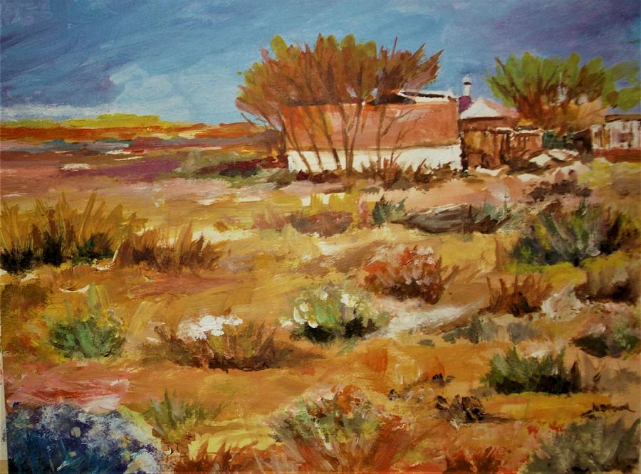 Southwest Desert Painting - Adobe Abode in the Southwest by Al Brown