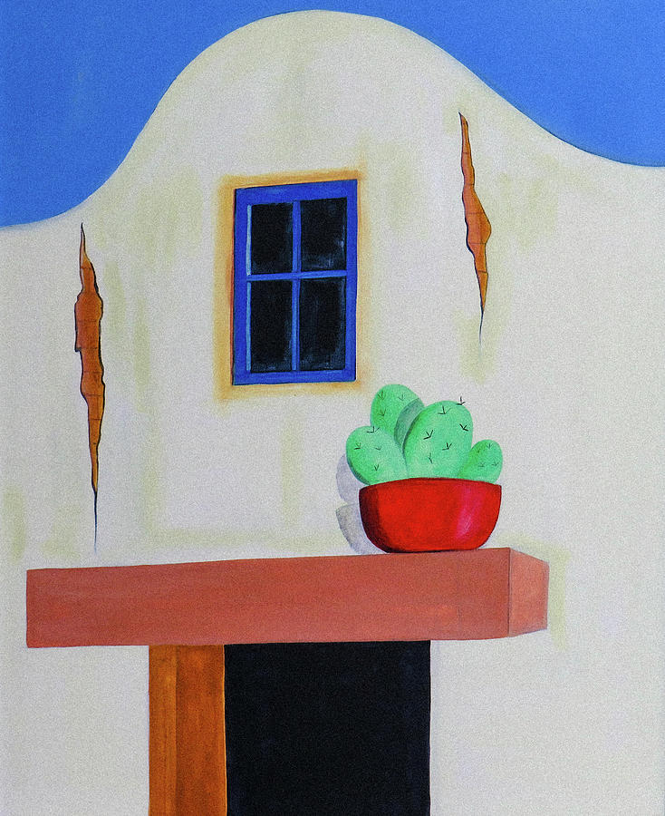 Adobe Cactus One Painting by Ted Clifton