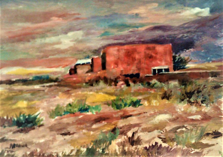 Adobe Sunset Painting by Al Brown