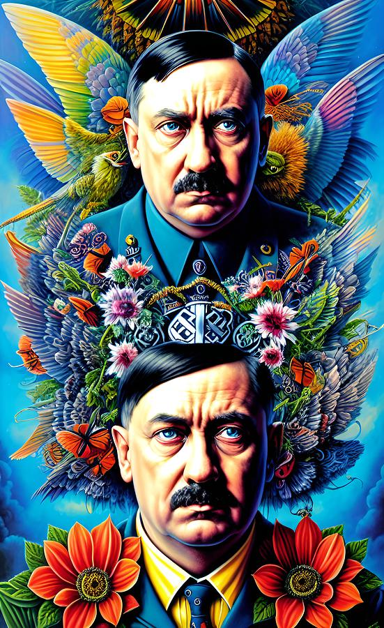 Adolf Hitler - Famous Celebrities Flower Series Digital Art by Cody ...