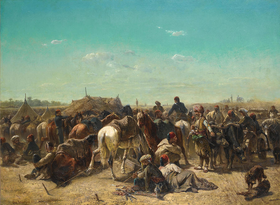ADOLF SCHREYER  Ottoman encampment Painting by Artistic Rifki