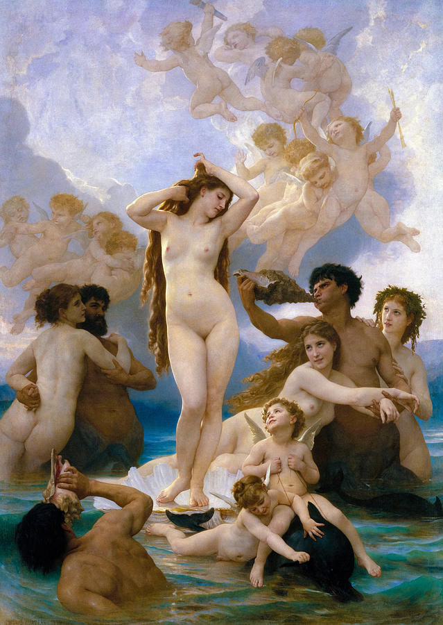 William Adolphe Bouguereau Painting - The Birth of Venus by William-adolphe Bouguereau
