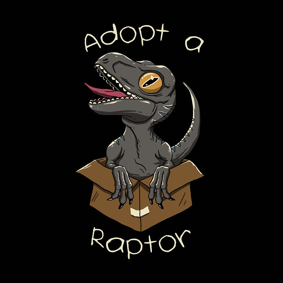Dinosaur Digital Art - Adopt a Raptor by Vincent Trinidad