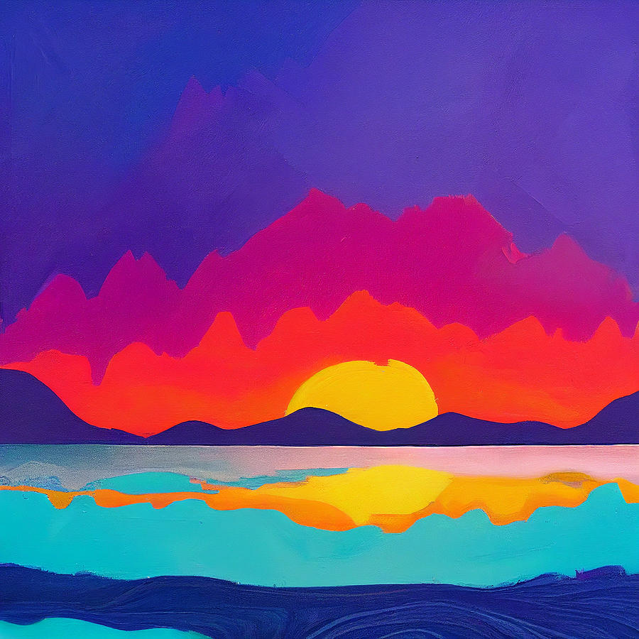 Adorable  Colorful  Abstract  Landscape  Of  A  Sunrise  In    6ea0d9d9  9f04  48f1  9c00  Afd94af3a Painting