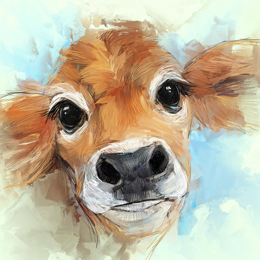 Adorable Cow Portrait Digital Art by Bloom Florence - Fine Art America