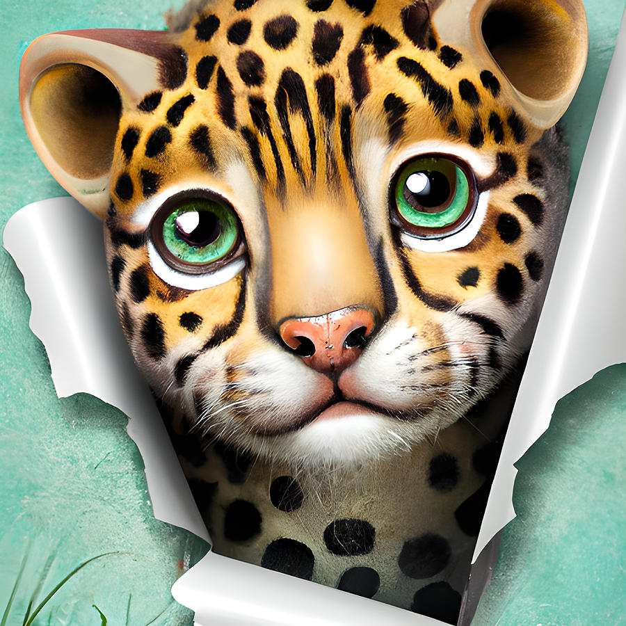 Adorable Jaguar Digital Art by Amalia Suruceanu