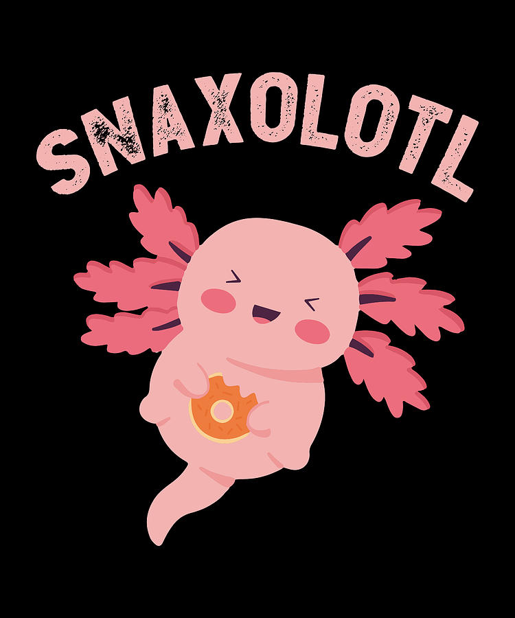 Adorable Kawaii Axolotl Snaxolotl Gift for Foodie Digital Art by P A ...