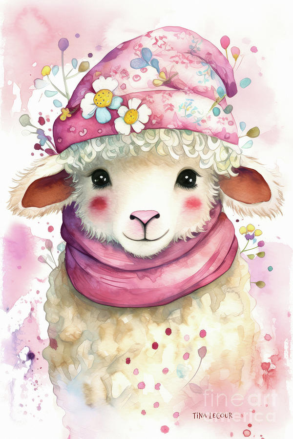 Adorable Little Lamb Painting by Tina LeCour
