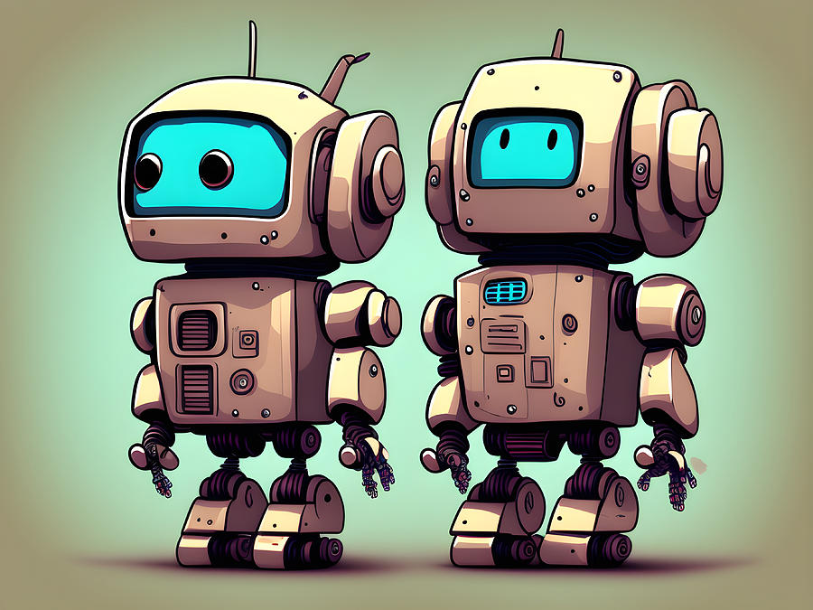 Adorable Robot, Generative AI Illustration Digital Art by Miroslav ...