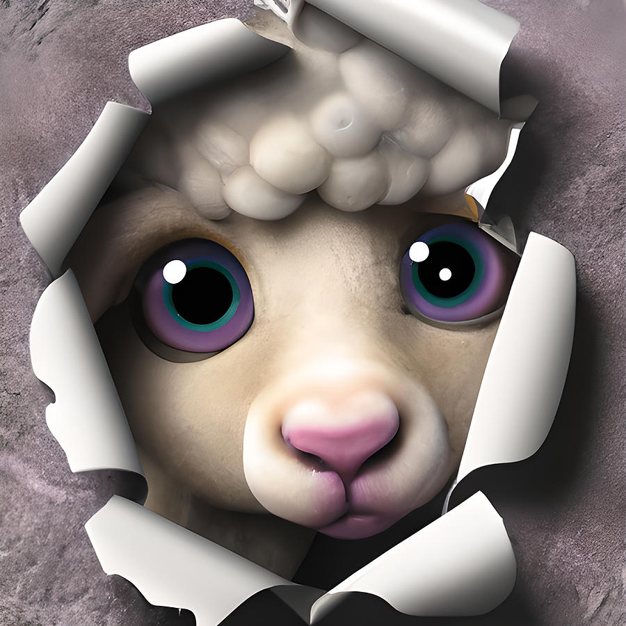 Adorable Sheep Digital Art by Amalia Suruceanu