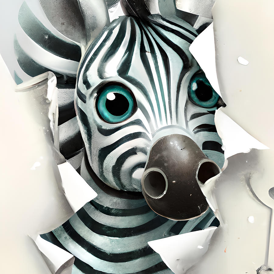 Adorable Zebra Digital Art by Amalia Suruceanu