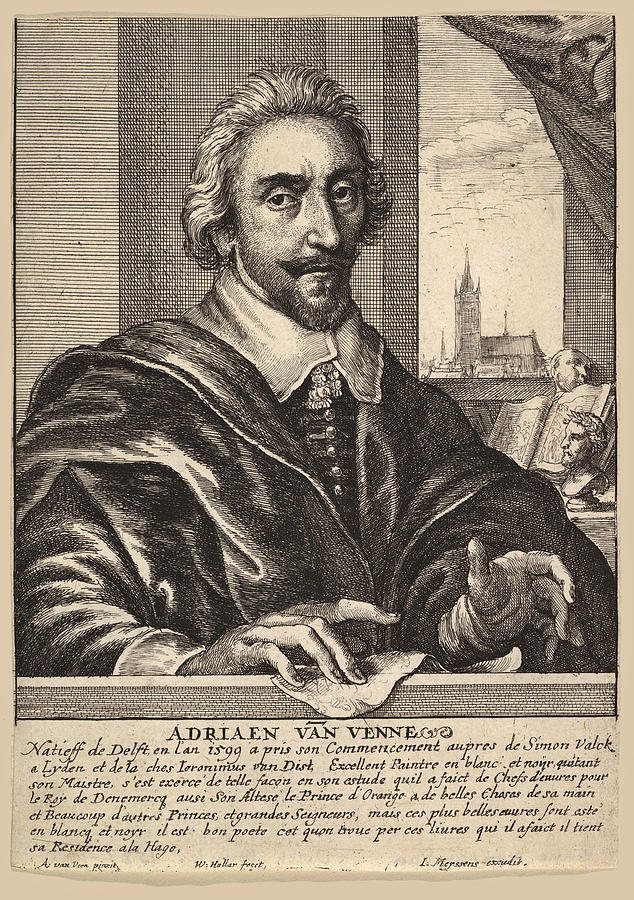 Adriaen van de Venne Drawing by Wenceslaus Hollar