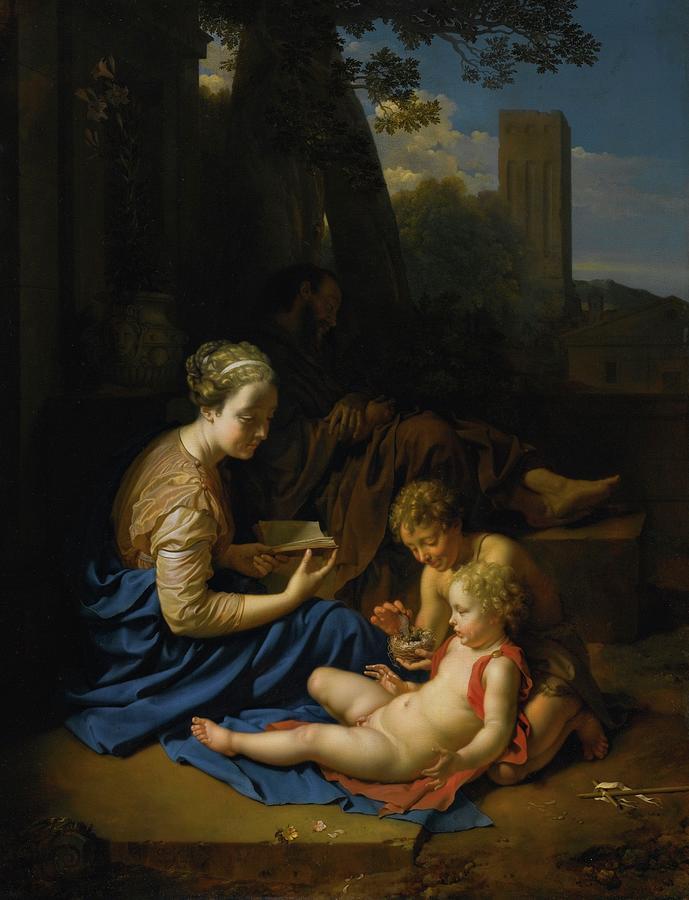 Adriaen Van Der Werff - The Holy Family With The Infant St John The Baptist By Padre Martini Painting