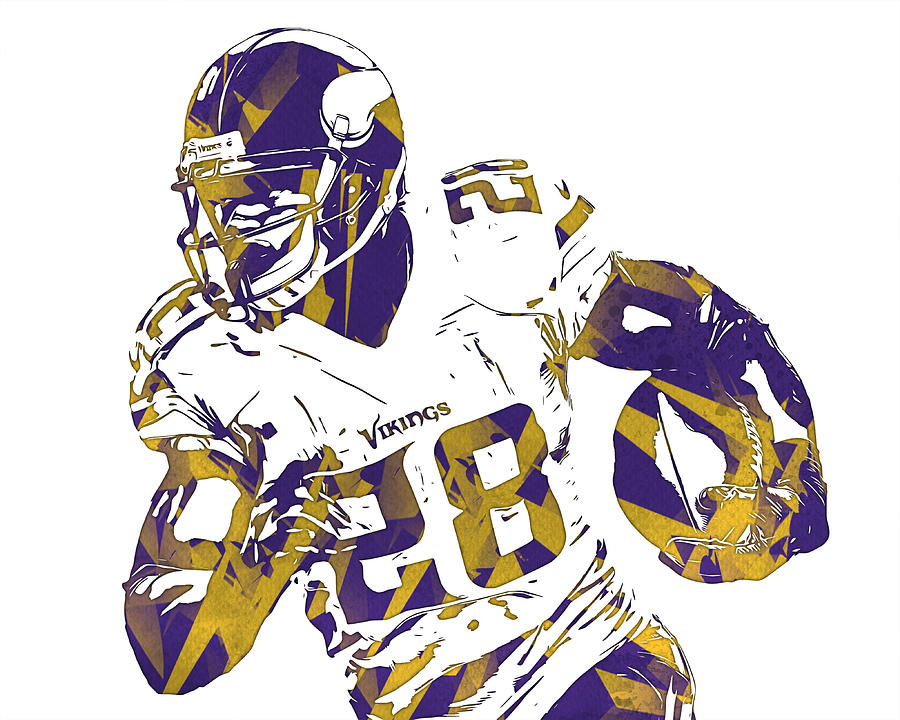 Adrian Peterson Minnesota Vikings Pixel Art 1002 Mixed Media by Joe ...