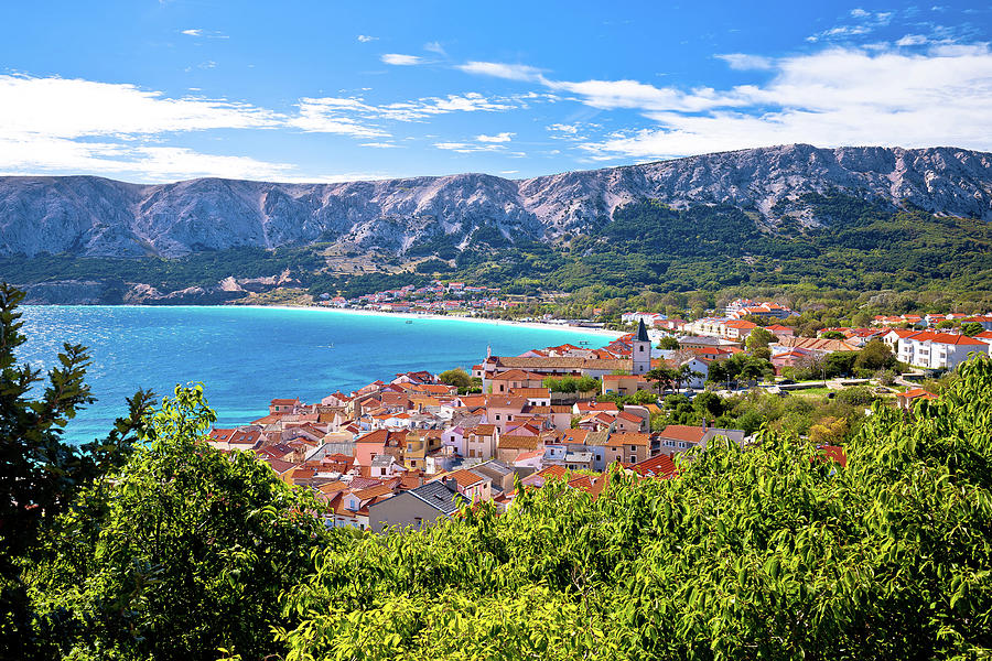 Adriatic Town Of Baska Idyllic Landscape View From The Hill Photograph