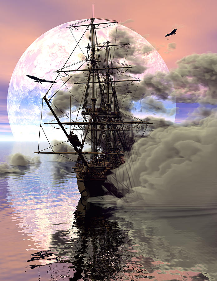 Fantasy Digital Art - Adrift by Claude McCoy