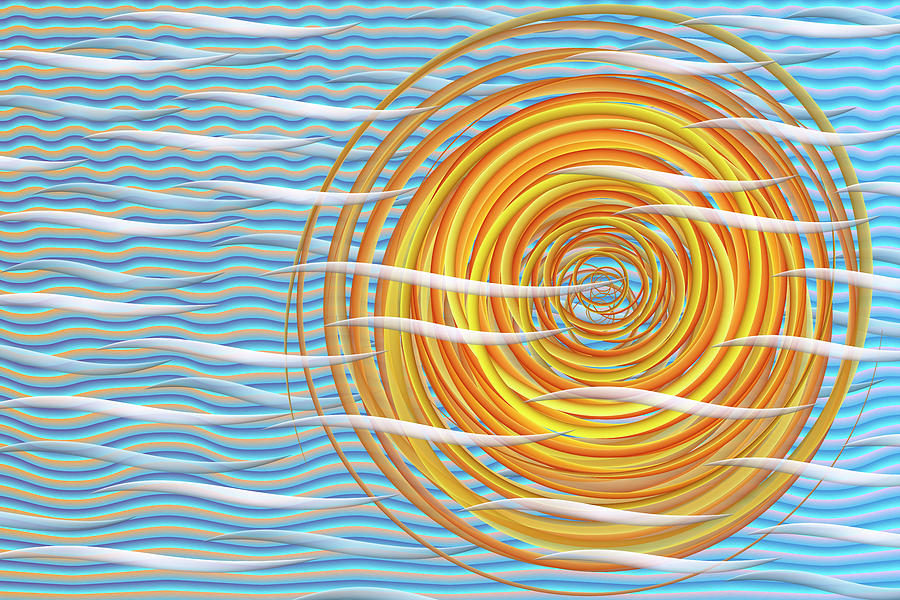Adrift In The Sunshine Spiral Sky Digital Art by Becky Titus
