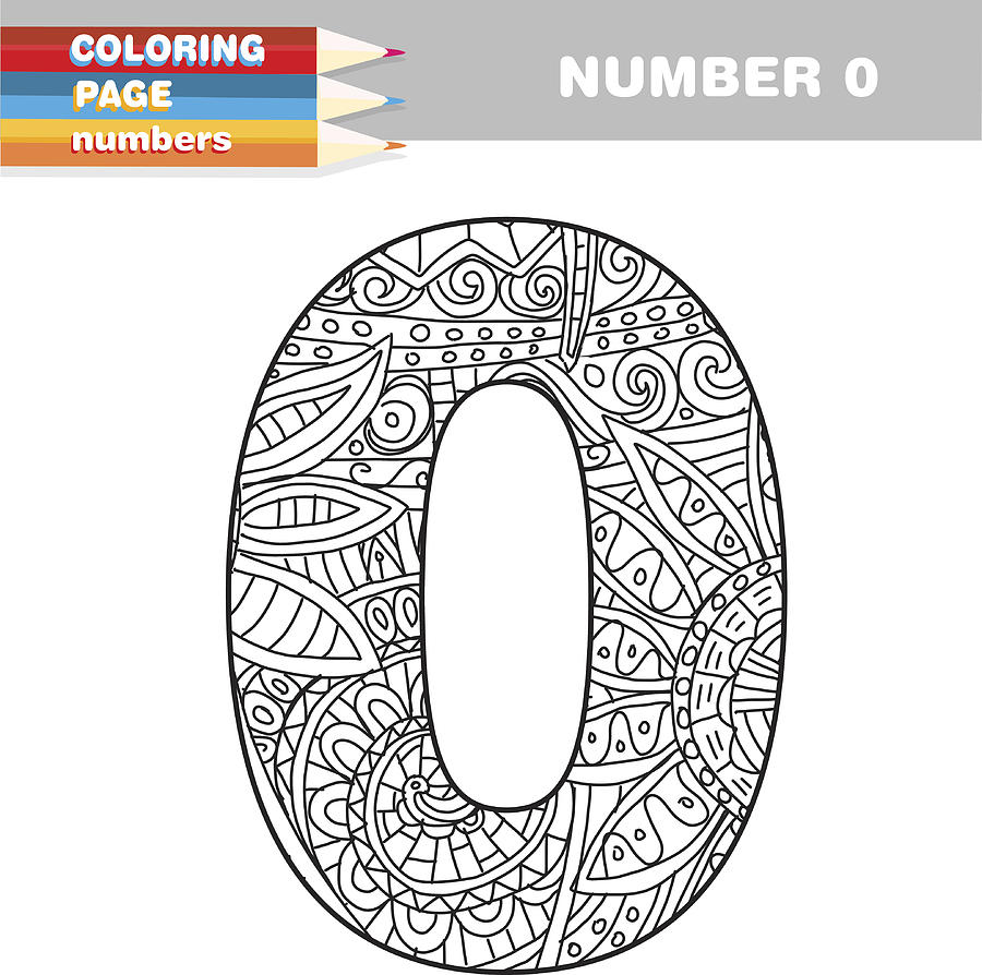 Adult Coloring book numbers hand drawn template Drawing by JDawnInk