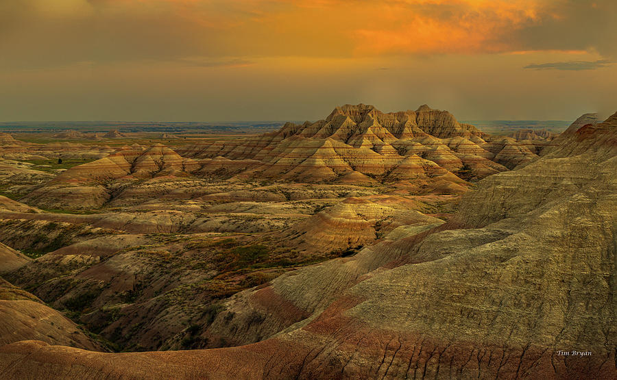 Advancing Storm over the Badlands Photograph by Tim Bryan
