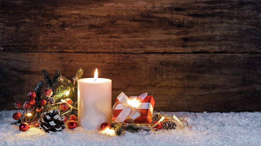 Advent background with candle Photograph by Alex Winter - Fine Art America